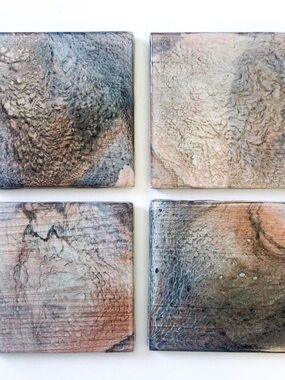 Set of 4 Handmade Shabby Chic Resined Drink Coasters